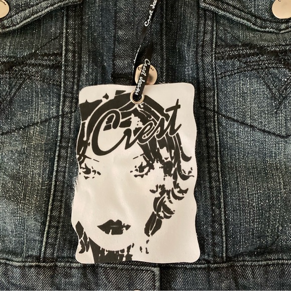 Crest Cropped Denim Jean Jacket | NWT - Picture 10 of 11